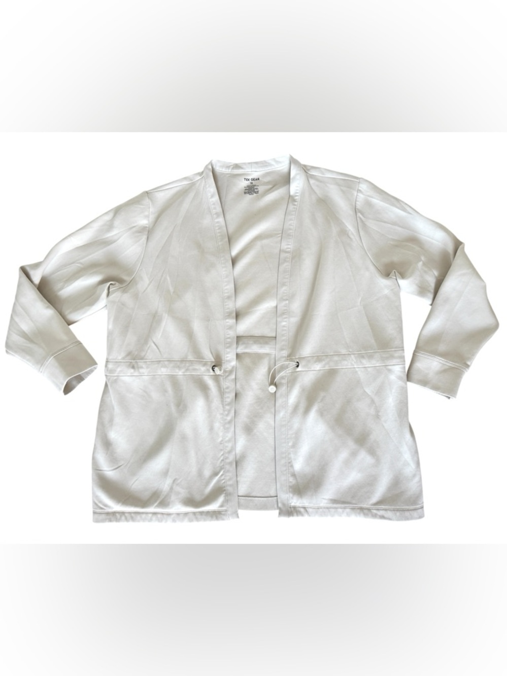 Tek Gear Ultracomfort Cream Cinch Waist Cardigan, Size 1X - EUC - Picture 4 of 10